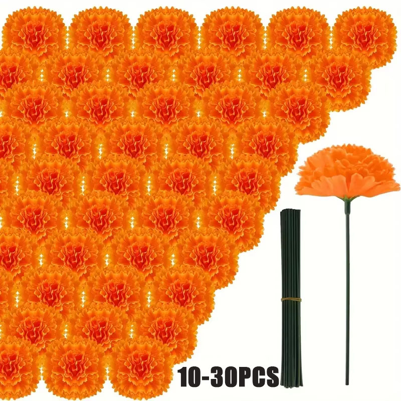 Indian Wedding Decor Supply - 10-30 pièces de fausses fleurs d'œillet