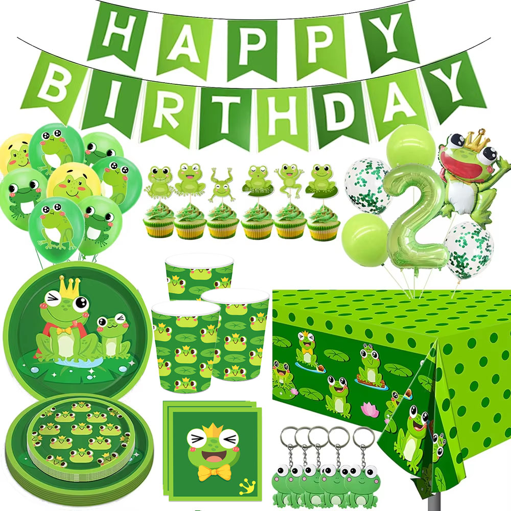 Confetti Balloon Set - Décorations de fête d'anniversaire grenouille, ballons