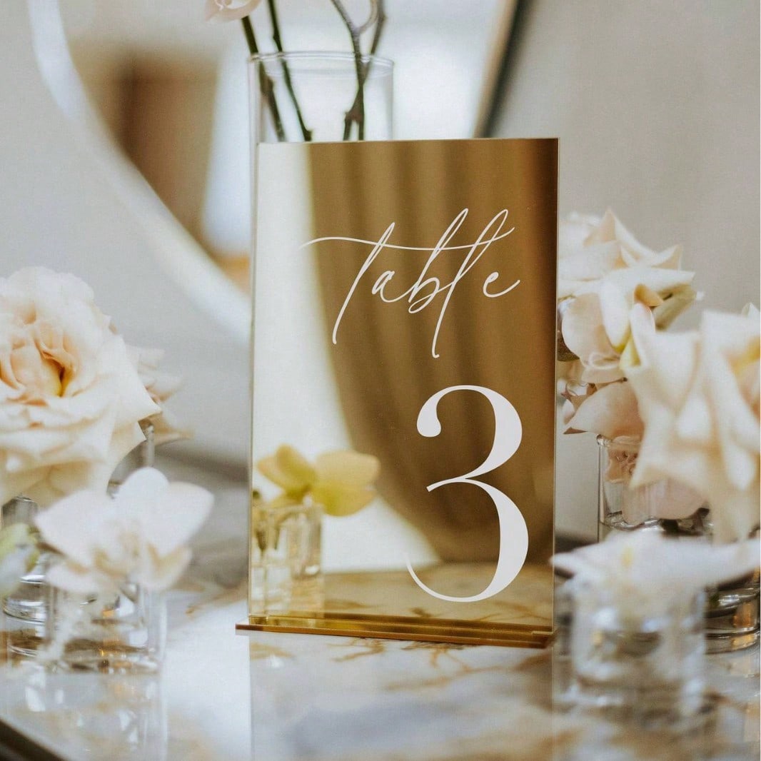Numéros de table en acrylique  - Table Number Gold avis et prix