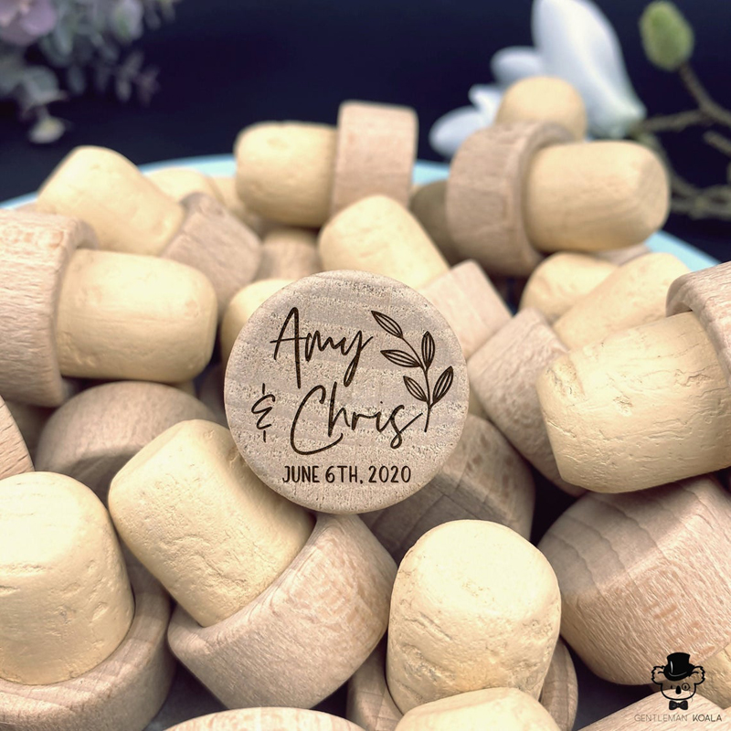Bouchon de vin en bois personn - Wedding Supply List avis et prix